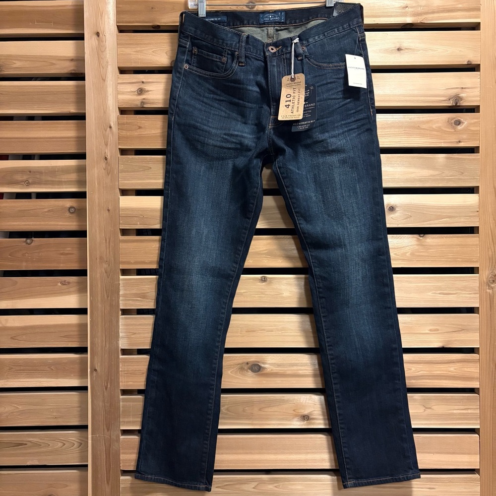 NWT Lucky 410 Athletic Fit Relaxed Fit Blue Barite Premium Italian Denim Jeans